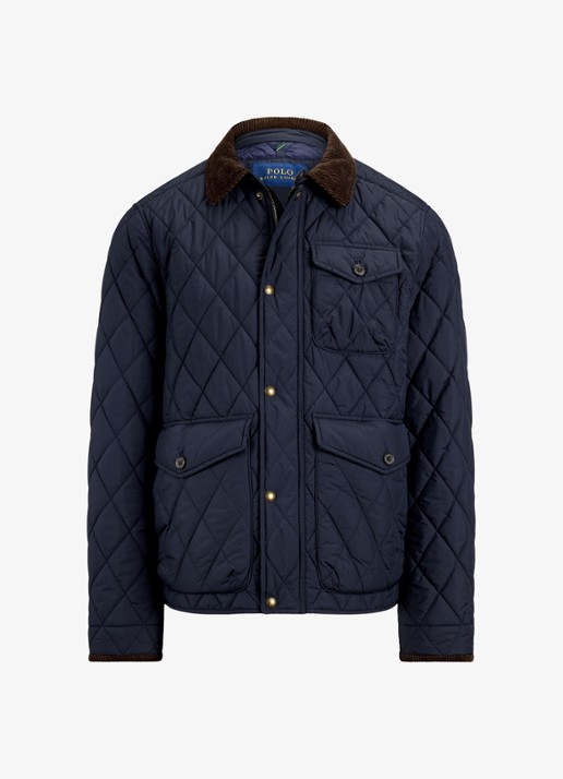 Ralph Lauren Beaton gewatteerd jack met klepzakken - voorkant 6 college navy fa22-3txn / donkerblauw