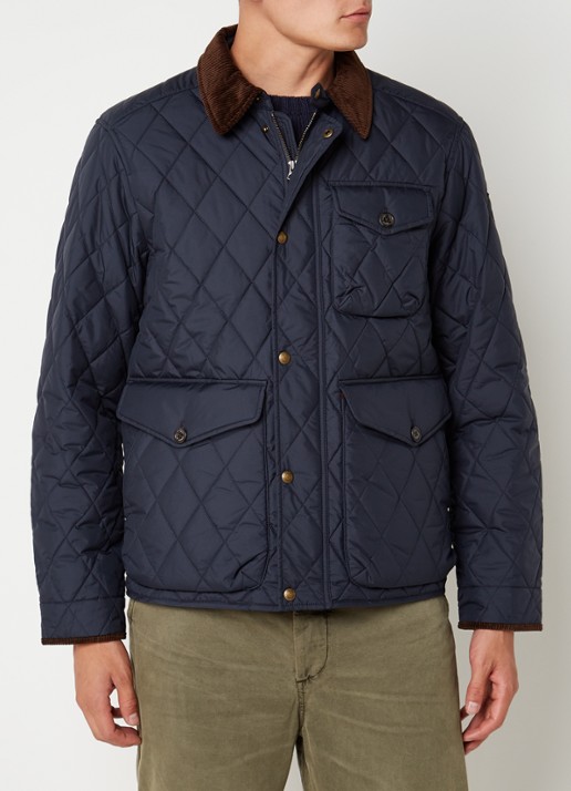 Ralph Lauren Beaton gewatteerd jack met klepzakken - detail 3 college navy fa22-3txn / donkerblauw