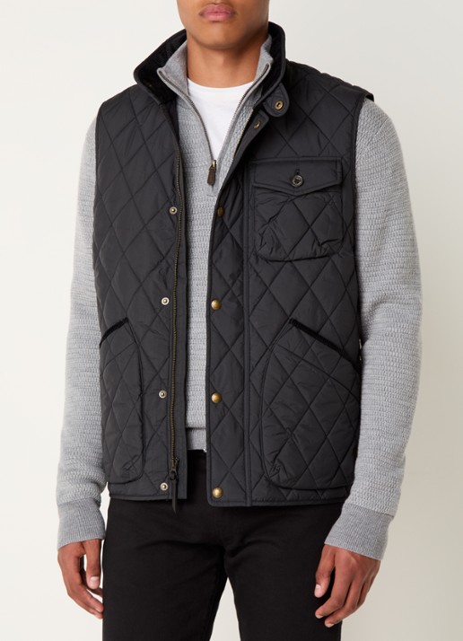 Ralph Lauren Beaton gewatteerde utility bodywarmer met opgestikte zakken - detail polo black / zwart