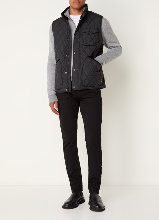 Ralph Lauren Beaton gewatteerde utility bodywarmer met opgestikte zakken - voorkant 7 polo black / zwart