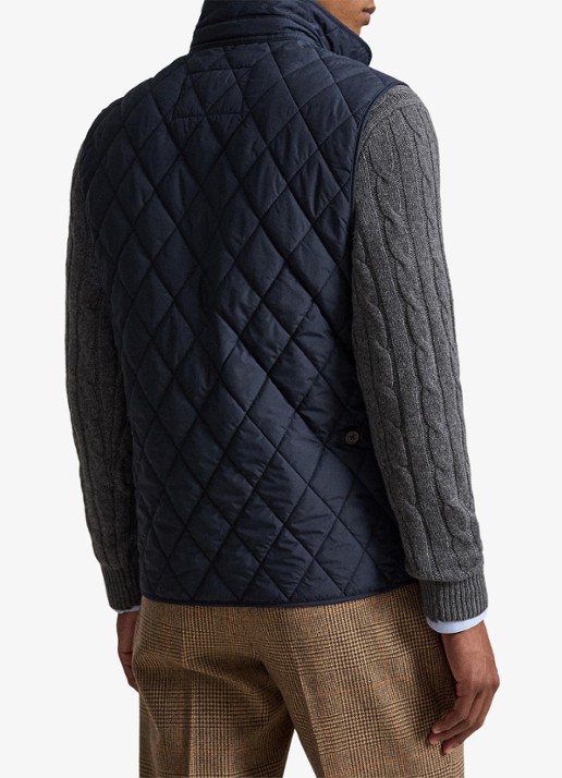 Ralph Lauren Beaton gewatteerde utility bodywarmer met opgestikte zakken - achterkant 3 college navy / donkerblauw