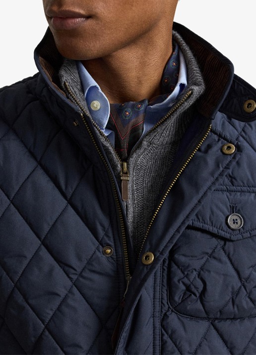 Ralph Lauren Beaton gewatteerde utility bodywarmer met opgestikte zakken - detail 2 college navy / donkerblauw