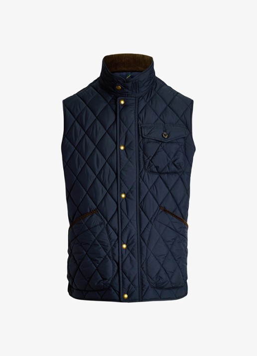 Ralph Lauren Beaton gewatteerde utility bodywarmer met opgestikte zakken - voorkant 4 college navy / donkerblauw