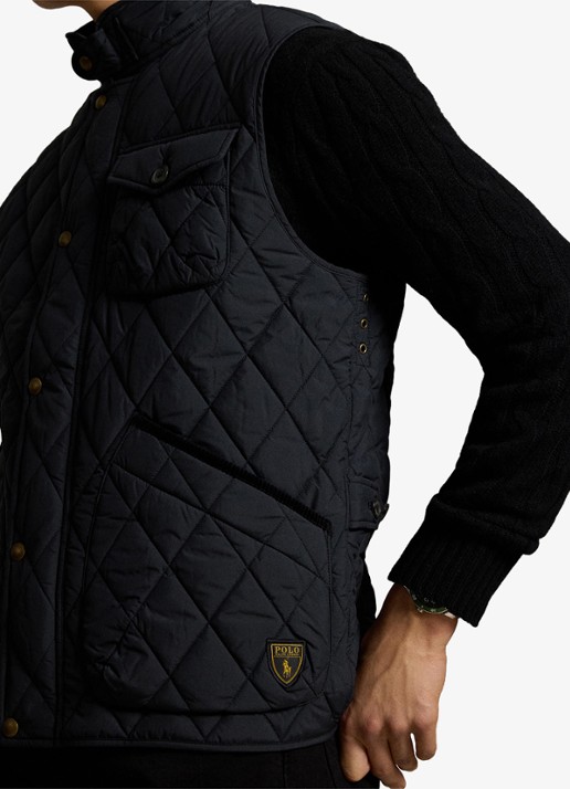 Ralph Lauren Beaton gewatteerde utility bodywarmer met opgestikte zakken - detail 3 polo black / zwart