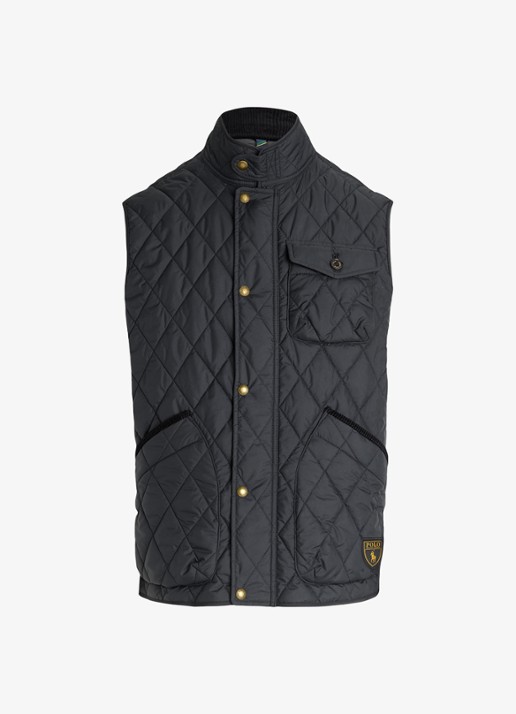 Ralph Lauren Beaton gewatteerde utility bodywarmer met opgestikte zakken - voorkant 8 polo black / zwart