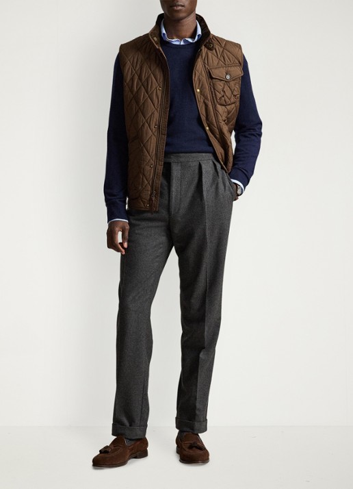Ralph Lauren Beaton gewatteerde utility bodywarmer met opgestikte zakken - detail 2 nutmeg brwn / bruin