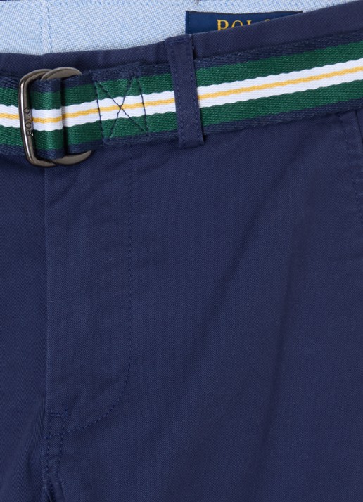 Ralph Lauren Bedford slim fit pantalon met ceintuur - detail donkerblauw