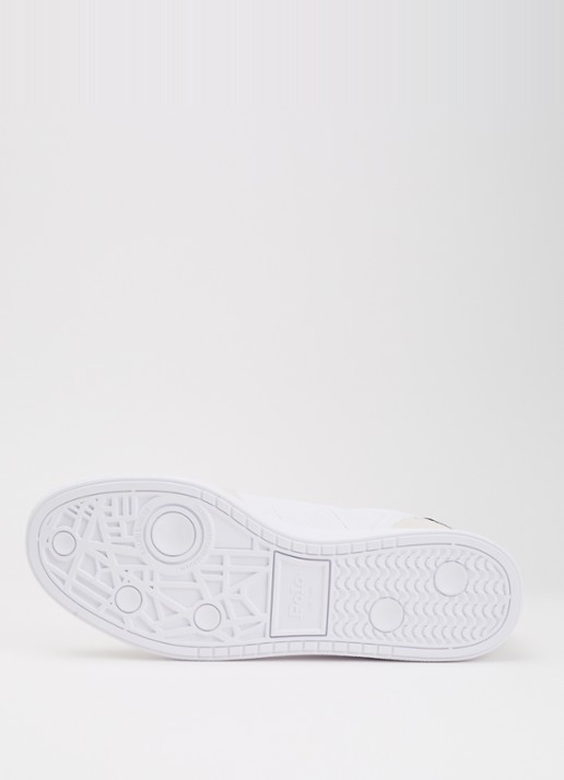 Ralph Lauren Bedford sneaker van leer met details van suède - detail 6 wit
