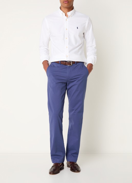 Ralph Lauren Bedford straight fit chino met stretch - voorkant 2 light navy / petrol