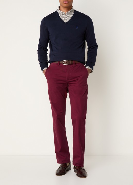 Ralph Lauren Bedford straight fit chino met stretch - voorkant 5 red carpet / rood
