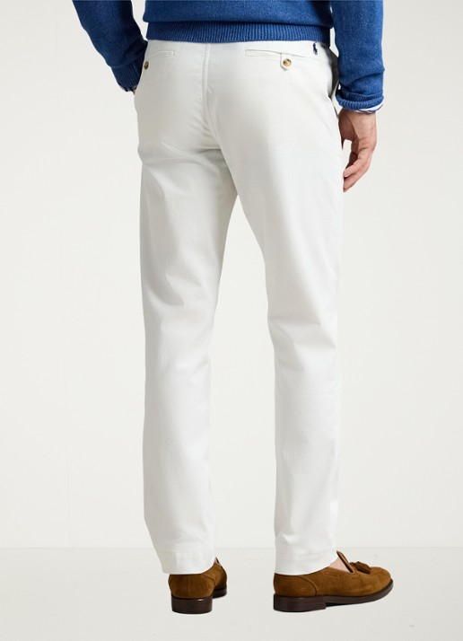 Ralph Lauren Bedford straight fit chino met stretch - achterkant 5 deckwash white / wit