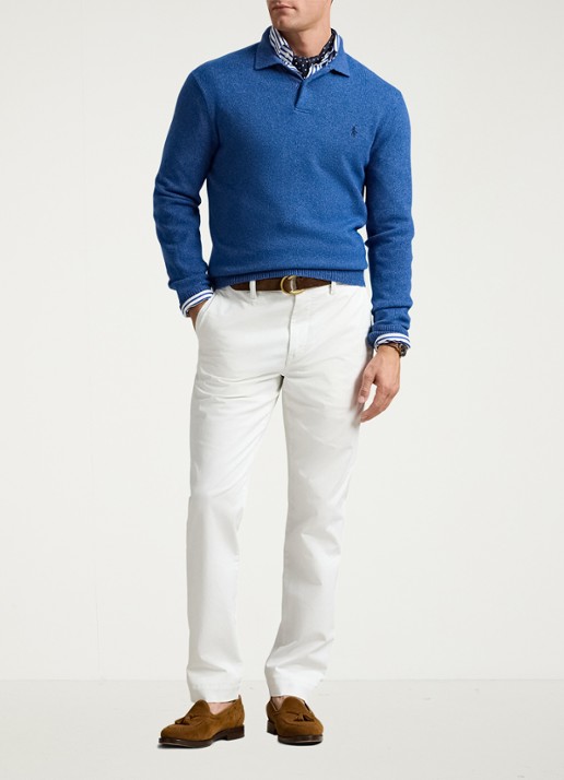 Ralph Lauren Bedford straight fit chino met stretch - voorkant 4 deckwash white / wit