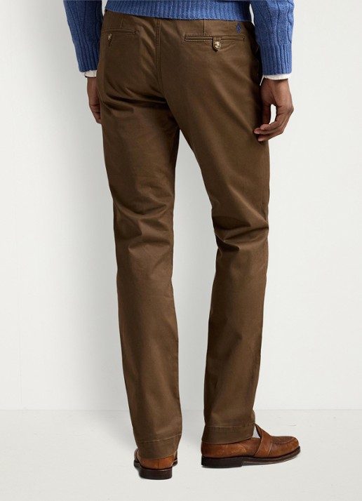 Ralph Lauren Bedford straight fit chino met stretch - achterkant chestnut / lichtbruin