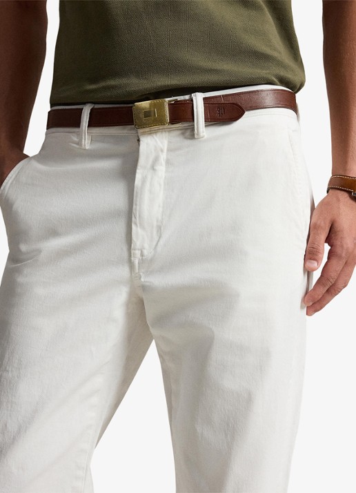 Ralph Lauren Bedford straight fit chino met stretch - detail ceramic white / wit