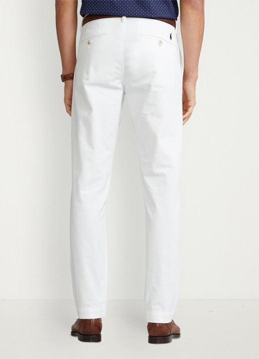 Ralph Lauren Bedford straight fit chino met stretch - achterkant 4 ceramic white / wit