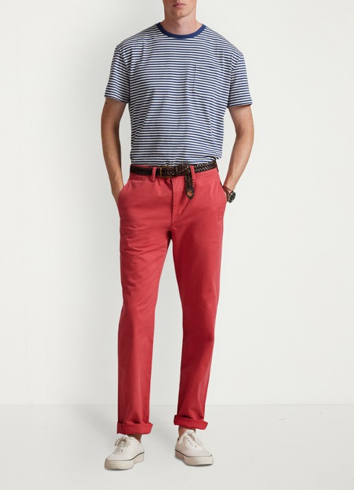 Ralph Lauren Bedford straight fit chino met stretch - voorkant 4 nantucket red