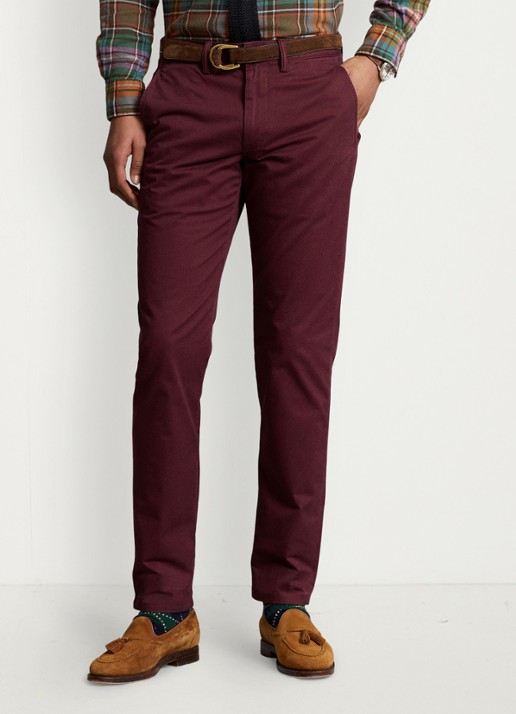 Ralph Lauren Bedford straight fit chino met stretch - detail 3 rich ruby / rood