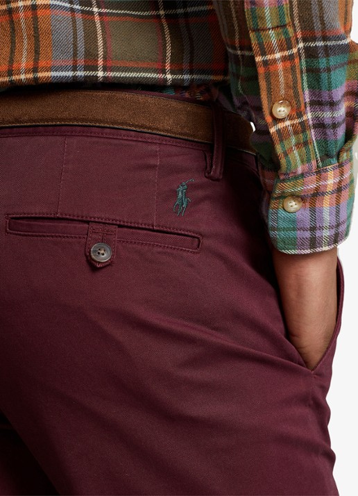 Ralph Lauren Bedford straight fit chino met stretch - detail 4 rich ruby / rood