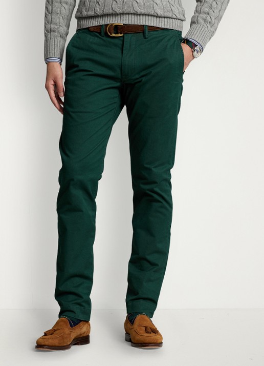 Ralph Lauren Bedford straight fit chino met stretch - detail 3 college green / donkergroen