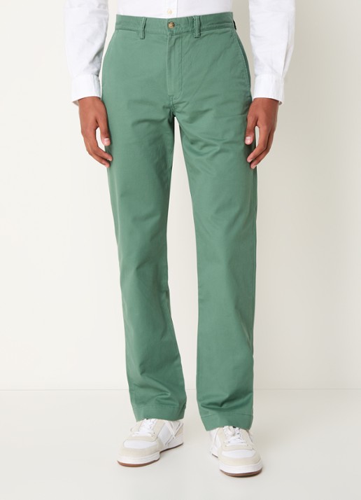 Ralph Lauren Bedford straight fit stretch chino broek - detail 3 washed forest / zeegroen