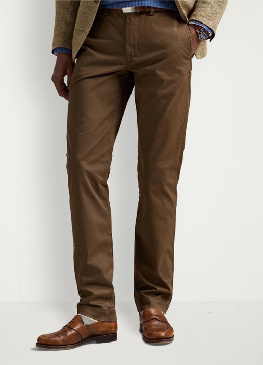Ralph Lauren Bedford straight fit stretch chino broek - detail 4 chestnut / lichtbruin