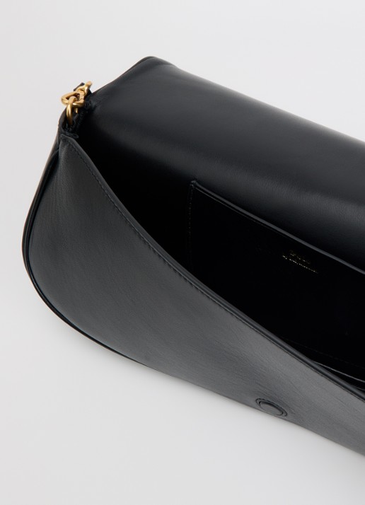 Ralph Lauren Bellport Medium clutch van leer met afneembare schouderriem - detail 2 zwart