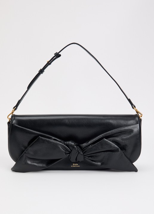 Ralph Lauren Bellport Medium clutch van leer met afneembare schouderriem