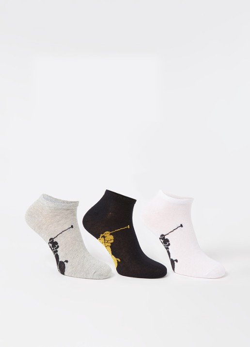 Ralph Lauren Big Pony sneakersokken met logo in 3-pack