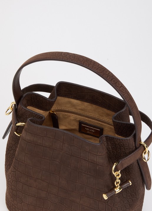 Ralph Lauren Blaike Medium schoudertas van nubuck met afneembare schouderriem - detail 2 lichtbruin
