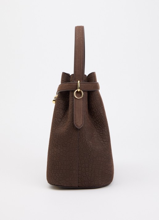 Ralph Lauren Blaike Medium schoudertas van nubuck met afneembare schouderriem - detail 3 lichtbruin
