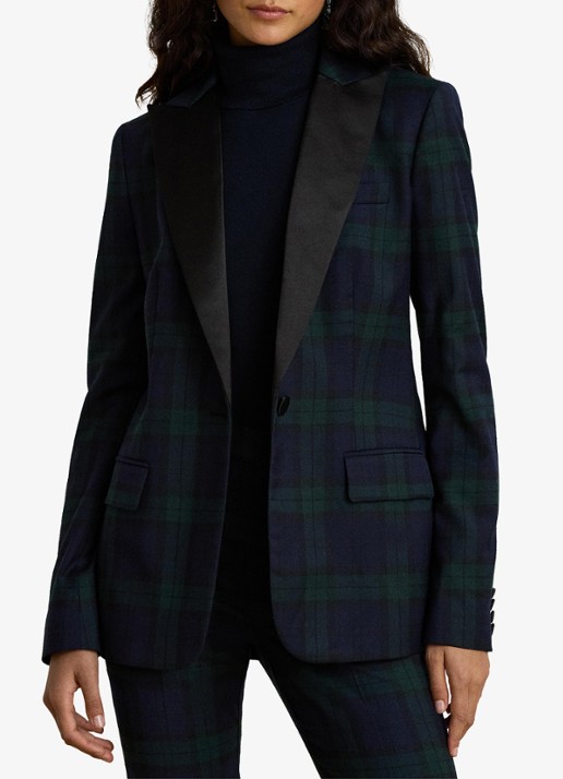 Ralph Lauren Blazer in wolblend met ruitdessin
