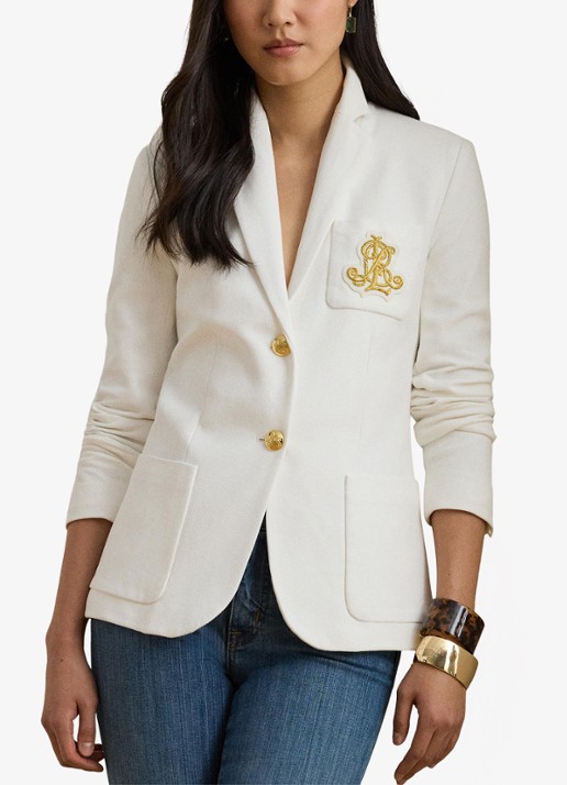 Ralph Lauren Blazer met logoborduring en opgestikte zakken