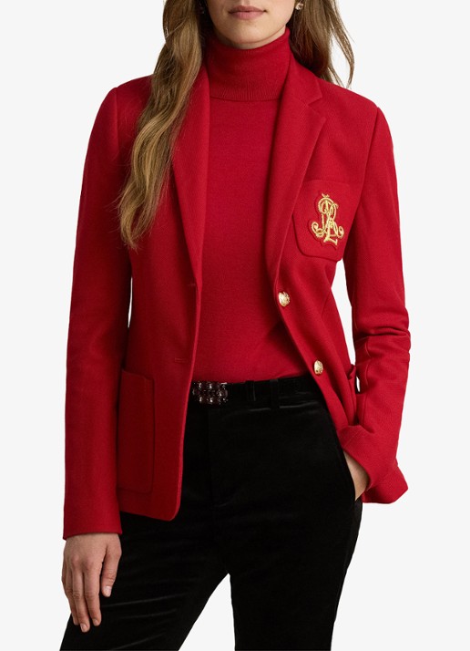 Ralph Lauren Blazer met opgestikte zakken en logoborduring