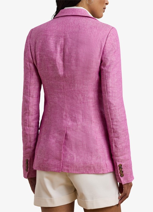 Ralph Lauren Blazer met structuur en klepzakken - achterkant roze