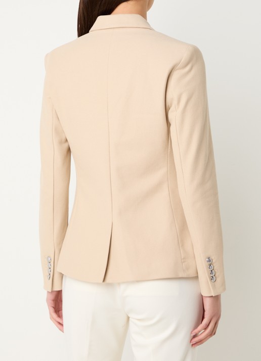 Ralph Lauren Blazer van piqué katoen met metallic logoborduring - achterkant 2 explore sand / beige
