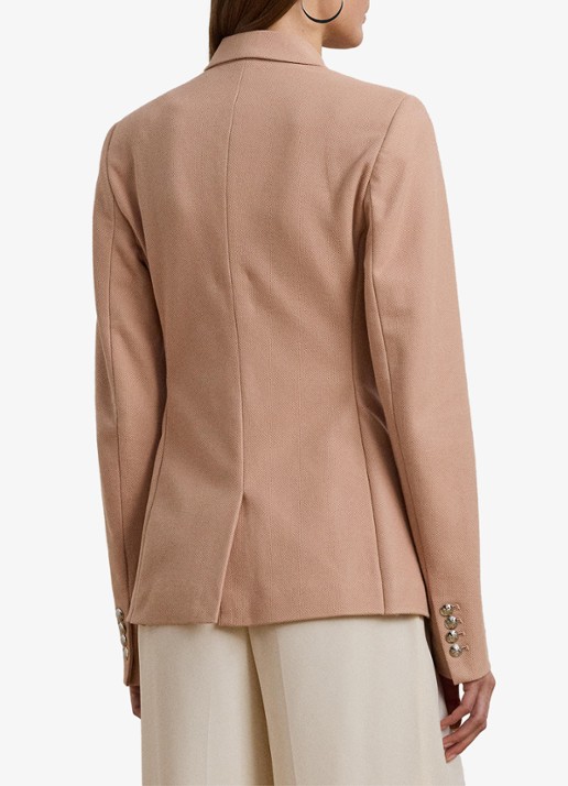 Ralph Lauren Blazer van piqué katoen met metallic logoborduring - achterkant 6 sunrise blush / roze