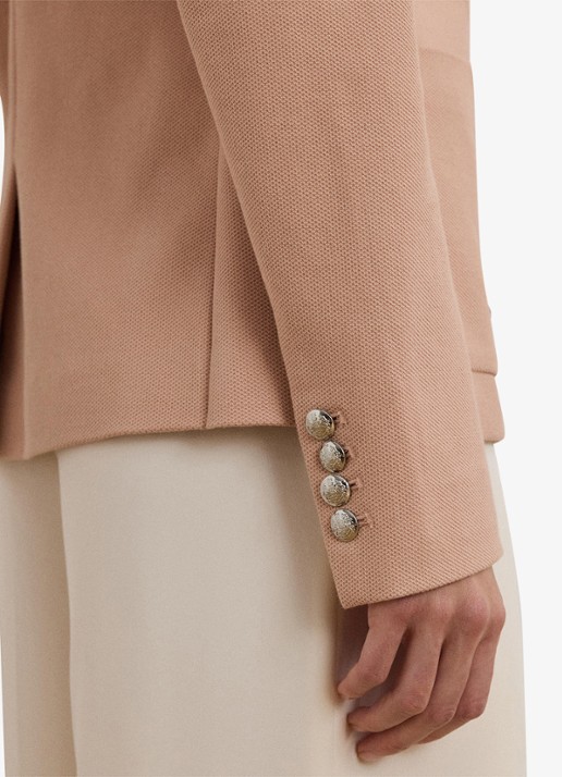 Ralph Lauren Blazer van piqué katoen met metallic logoborduring - detail 3 sunrise blush / roze