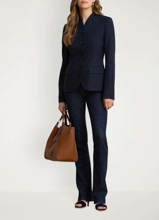 Ralph Lauren Blazer van wol met klepzakken - detail lauren navy / blauw