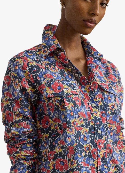 Ralph Lauren Blouse met bloemenprint - detail 2 red / rood