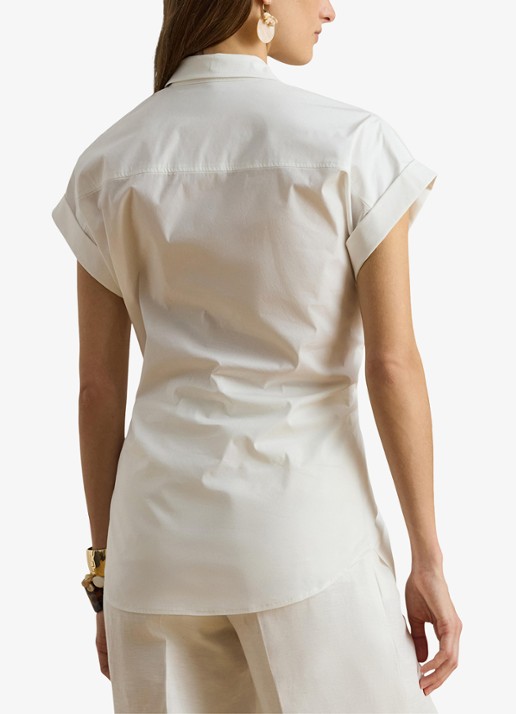 Ralph Lauren Blouse met geknoopt detail - achterkant wit