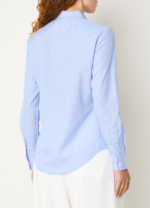 Ralph Lauren Blouse met logo en sjaalkraag - achterkant 4 blauwgrijs
