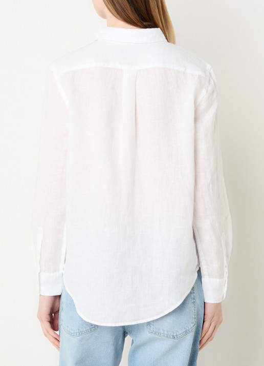 Ralph Lauren Blouse met logoborduring - achterkant 3 gebroken wit