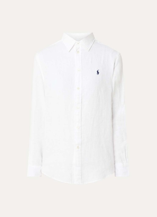 Ralph Lauren Blouse met logoborduring - voorkant gebroken wit