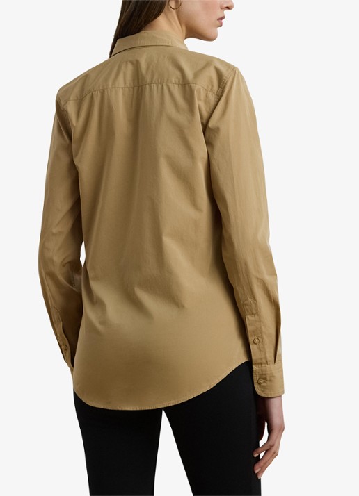 Ralph Lauren Blouse met logoborduring - achterkant 5 birch tan / beige