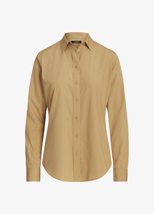 Ralph Lauren Blouse met logoborduring - voorkant birch tan / beige