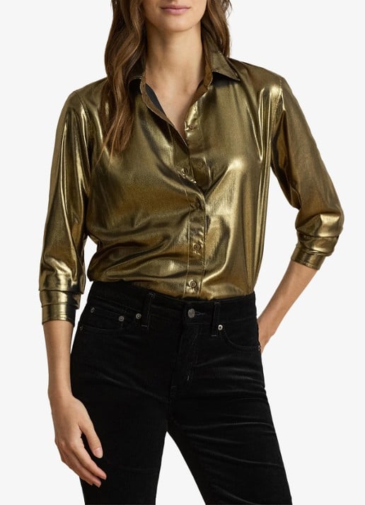 Ralph Lauren Blouse met metallic finish
