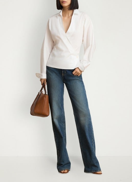 Ralph Lauren Blouse met overslag - detail wit