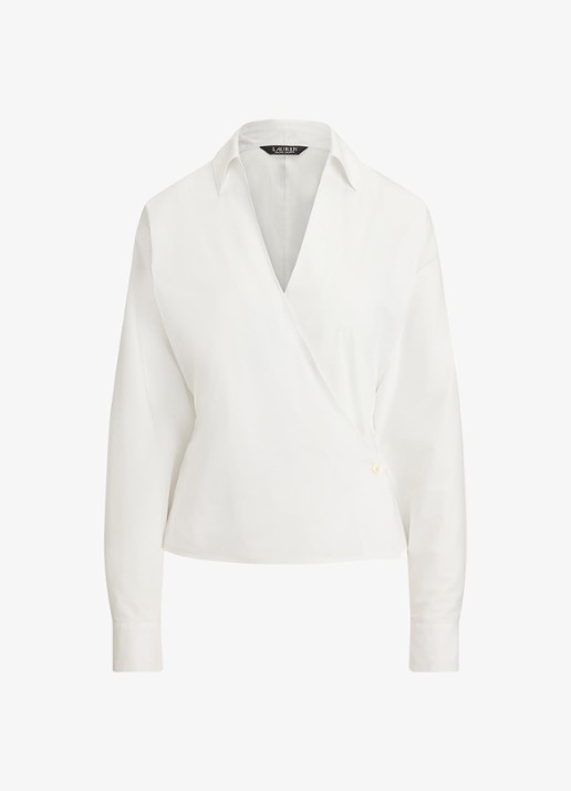 Ralph Lauren Blouse met overslag - voorkant 4 wit