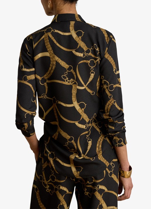 Ralph Lauren Blouse met print - achterkant 3 black/tan / zwart