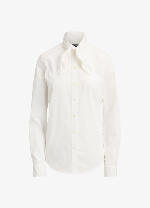 Ralph Lauren Blouse met sjaalkraag - voorkant wit
